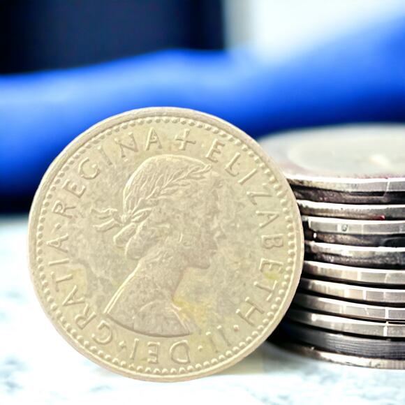 1966 SIXPENCE BRIDAL LUCKY MONEY SHOE - Picture 1 of 3